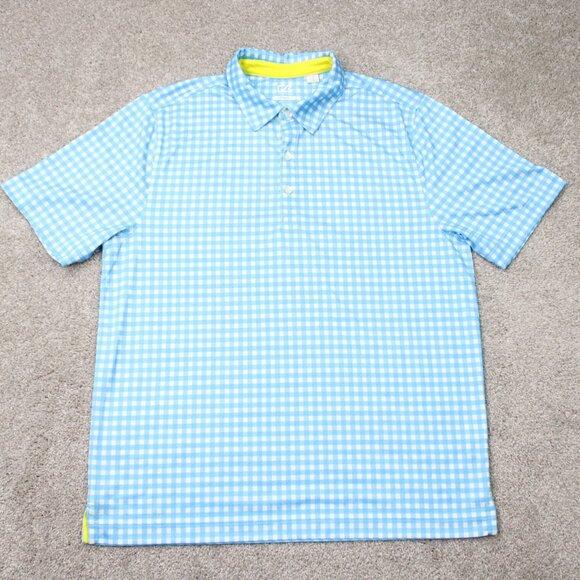 Cutter & Buck Polo Shirt Mens Large Blue CB DryTec Golf Short Sleeve Pullover - Picture 1 of 13